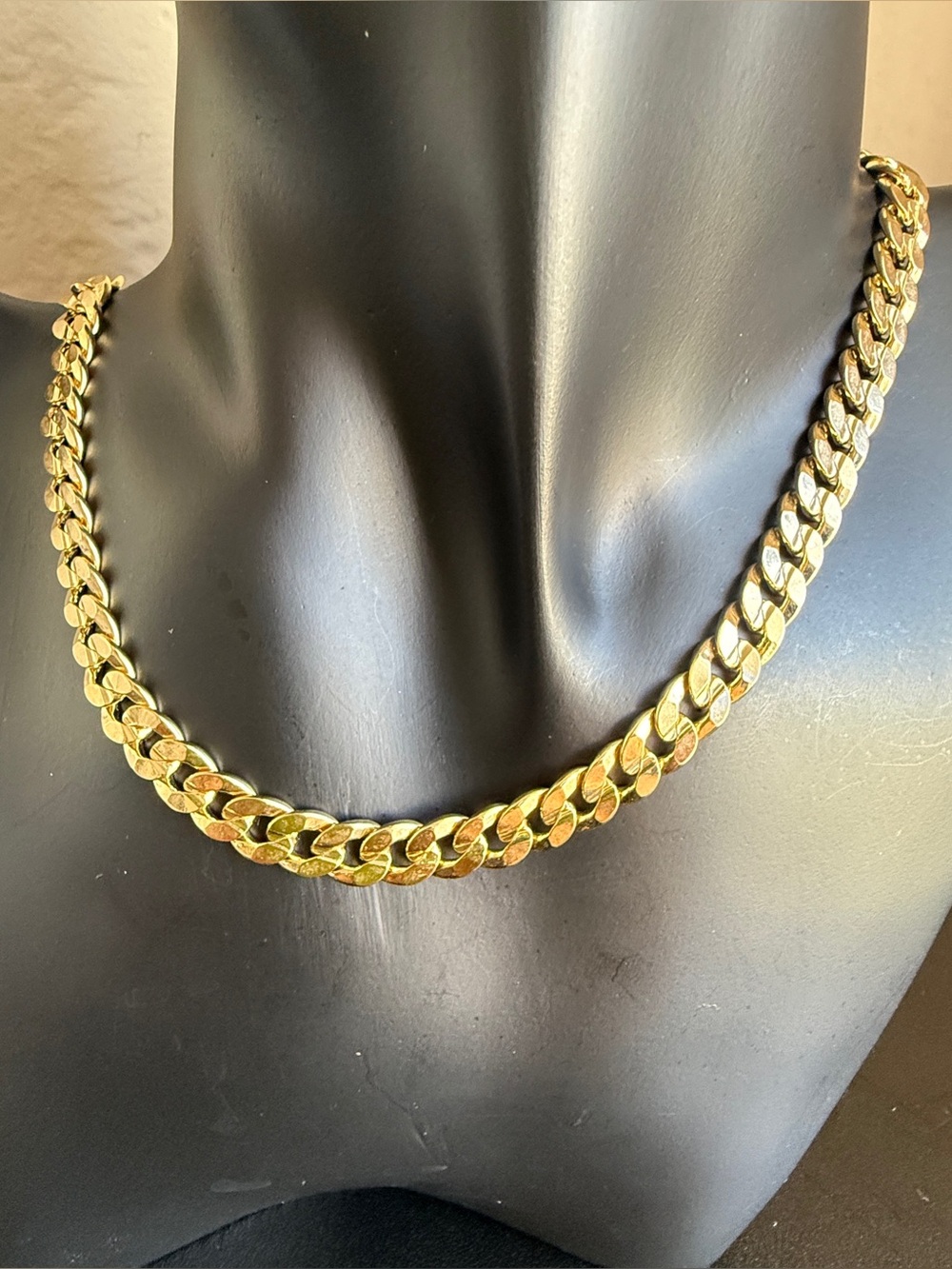 14K Gold Filled Miami Cuban Link Chain Necklace 16"